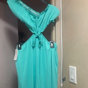 Turquoise Halter Maxi Dress